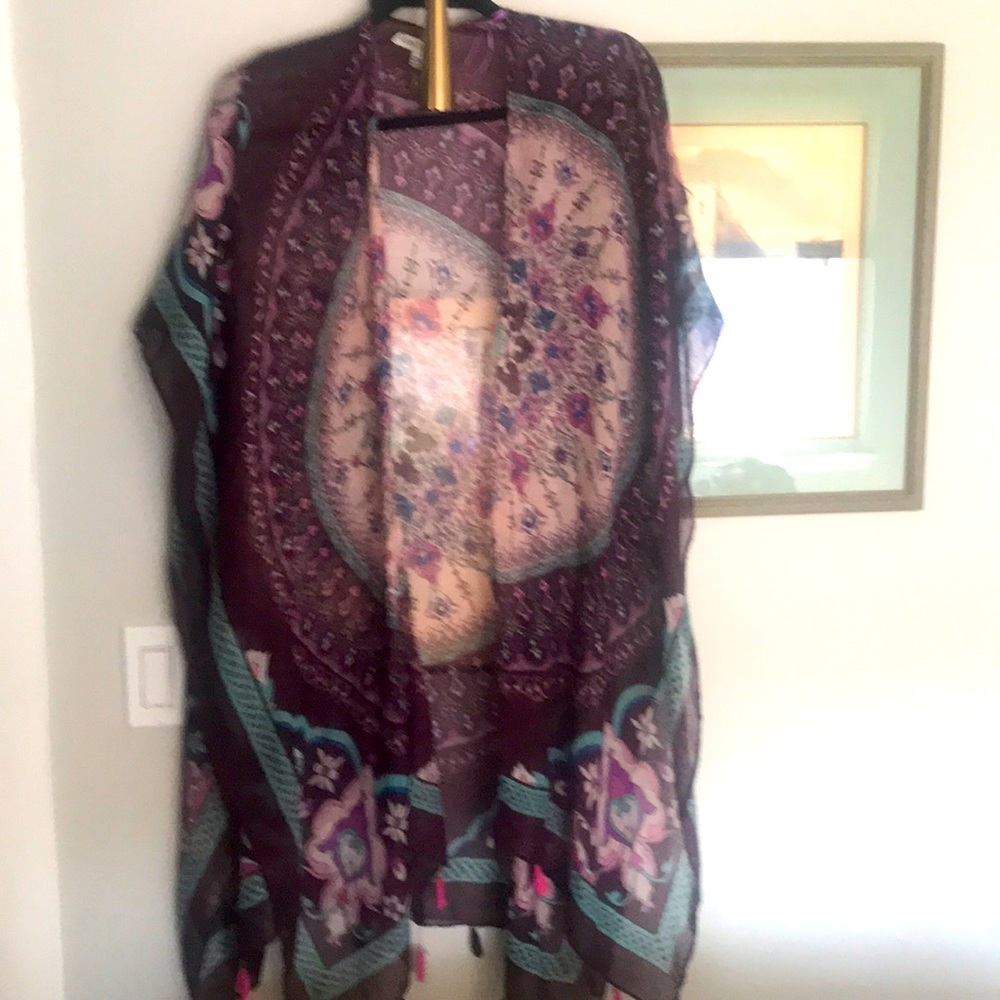 Boho style short sleeve cover up